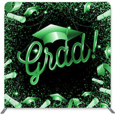 Lofaris Glitter Green Black Double-Sided Backdrop for Graduate